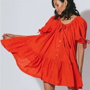NWT Cleobella Emmaline Mini Dress cherry red